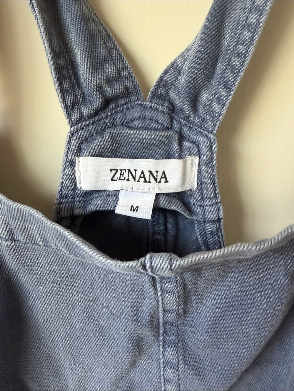 Zenana Outfitters Navy Blue Wide-Leg Denim Overalls - Picture 3 of 3